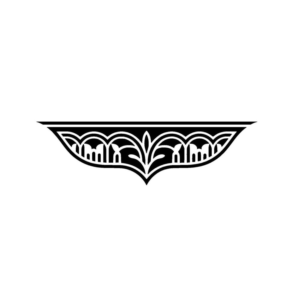 Elegant Winged Ornament, Vintage Decorative Border vector