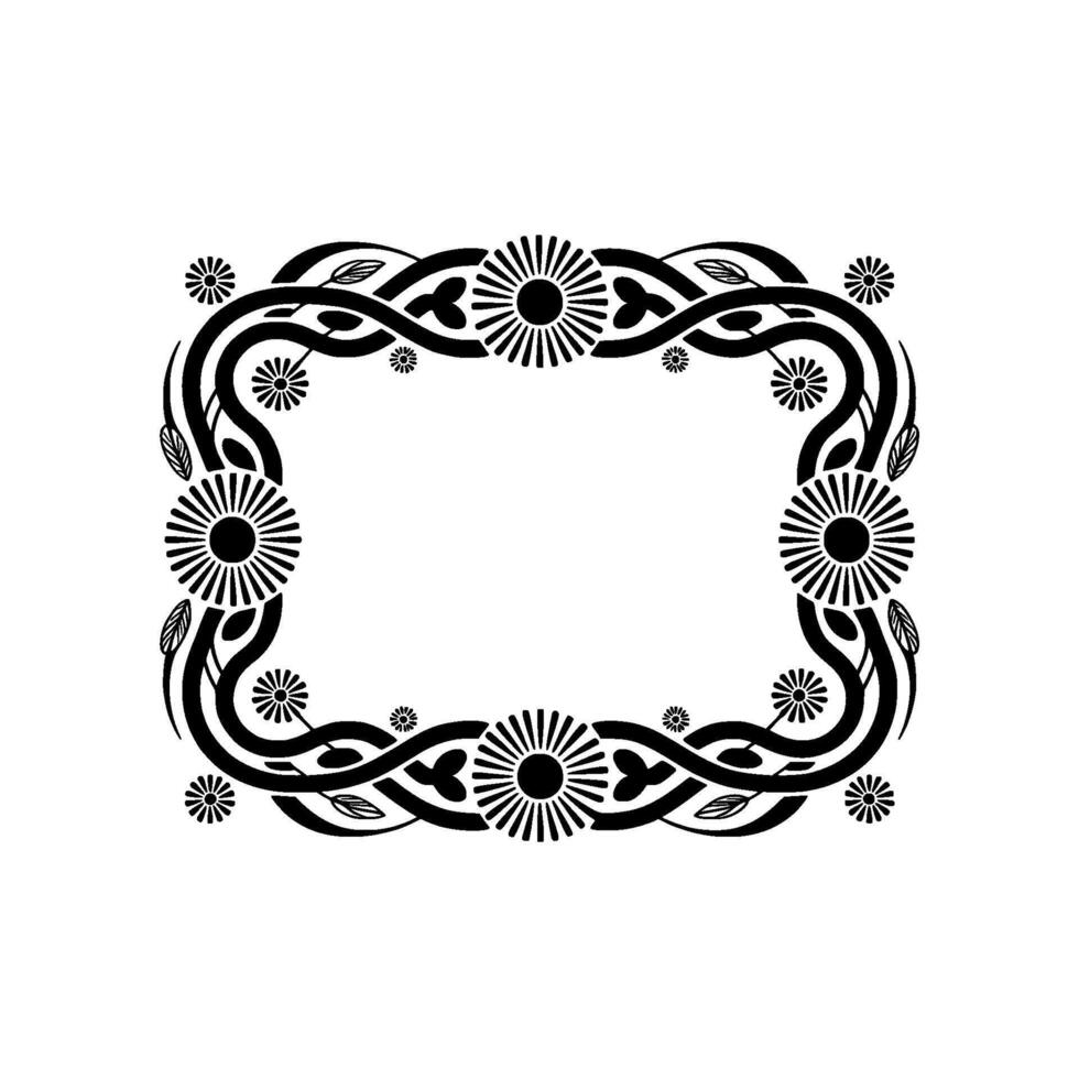 Intricate Floral Frame, Vintage Style, Decorative Border vector