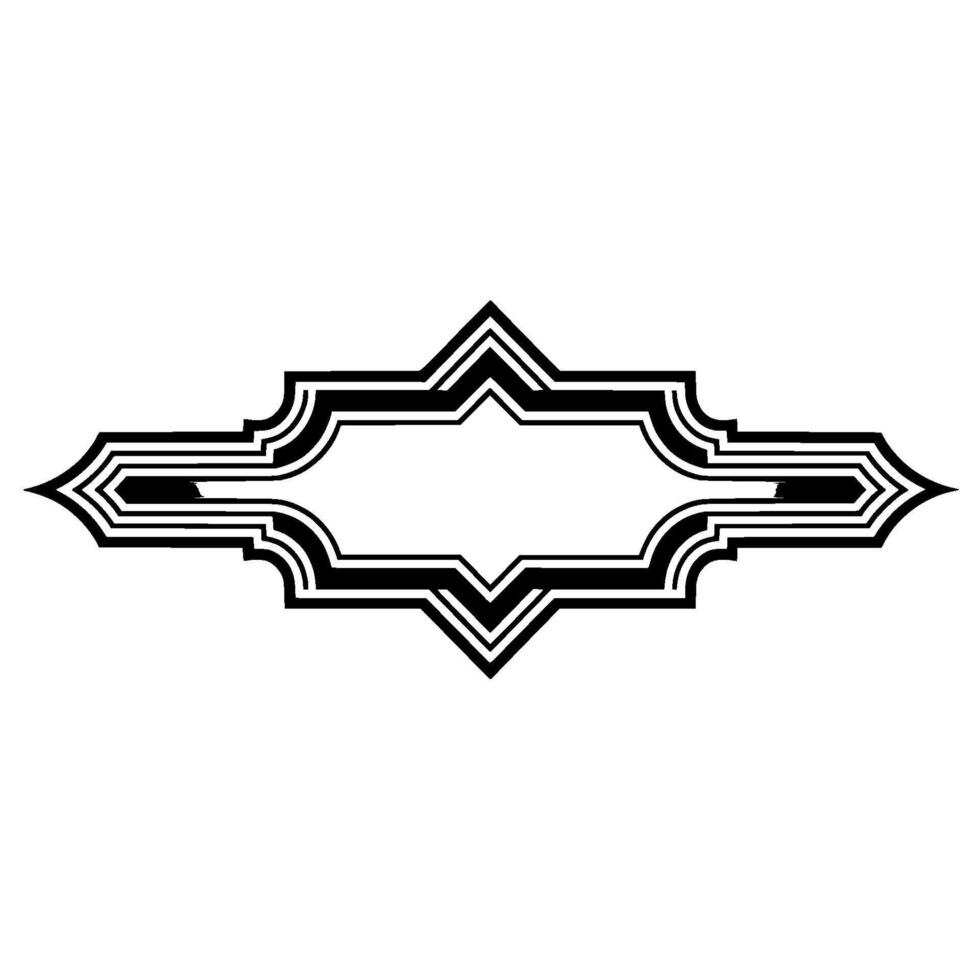 Geometric Deco Border, Elegant Outline, Vintage, Stylized vector