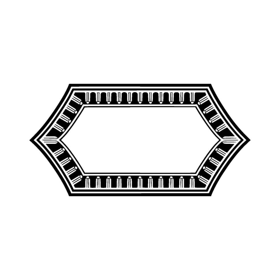 Geometric Deco Frame, Elegant Border, Vintage, Hexagon vector