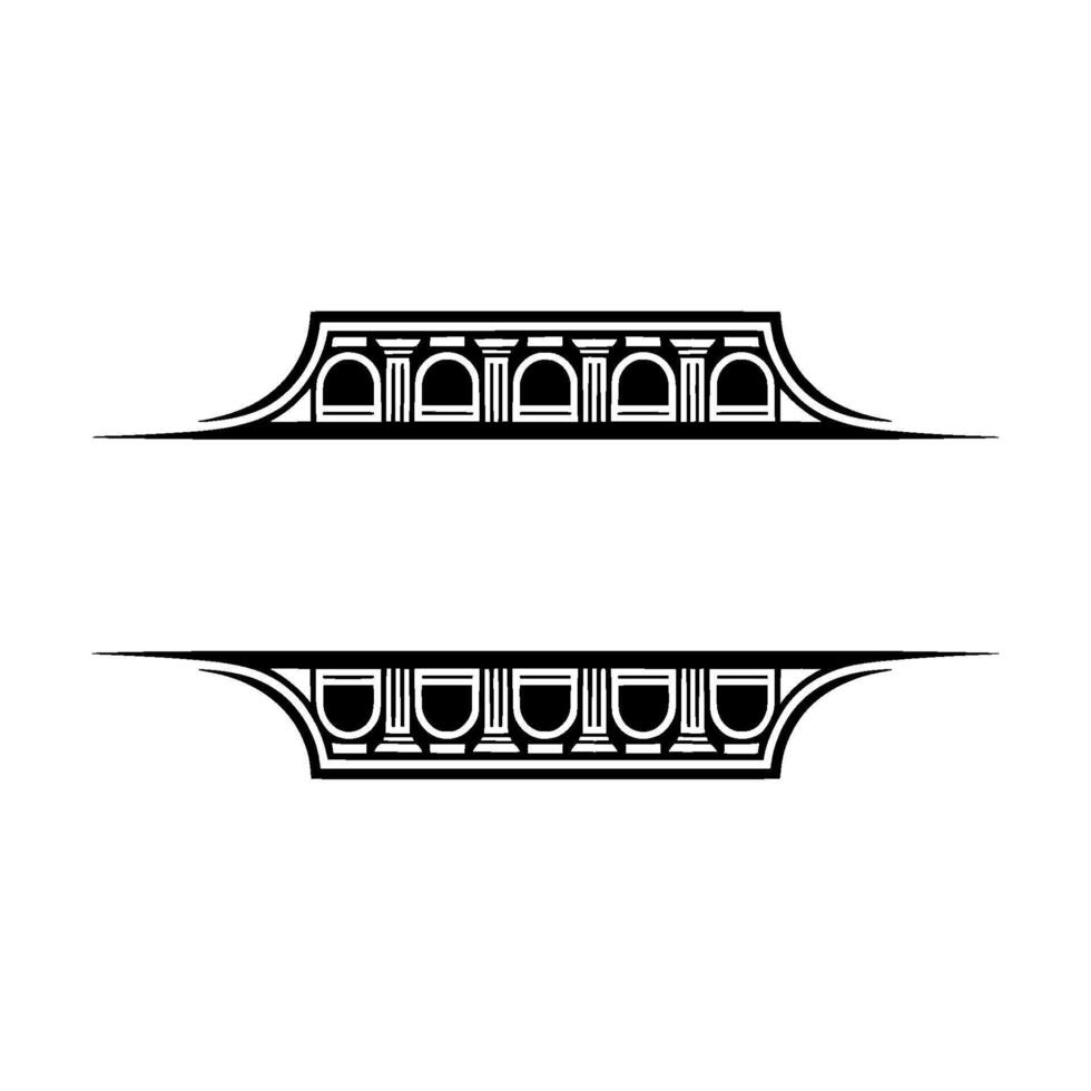 Art Deco Border Elements, Geometric , Vintage Style - Line vector