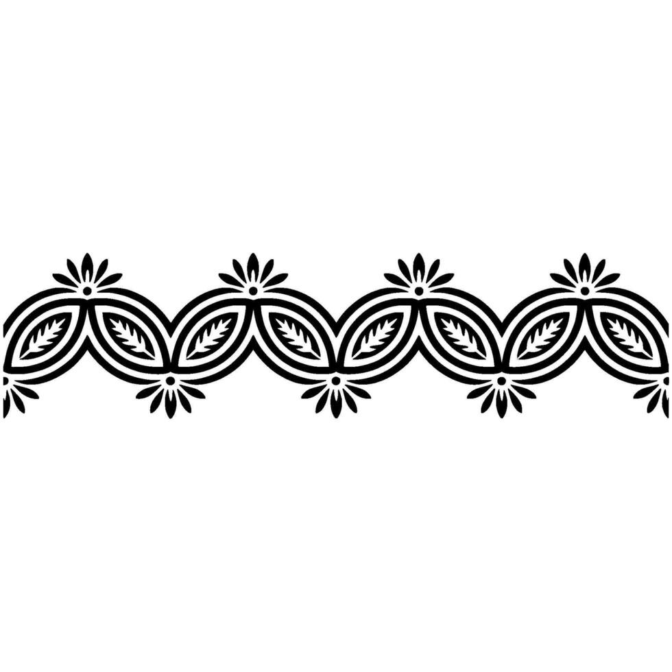 Stylized Leaf Border, Elegant Decorative Element, Foliage vector