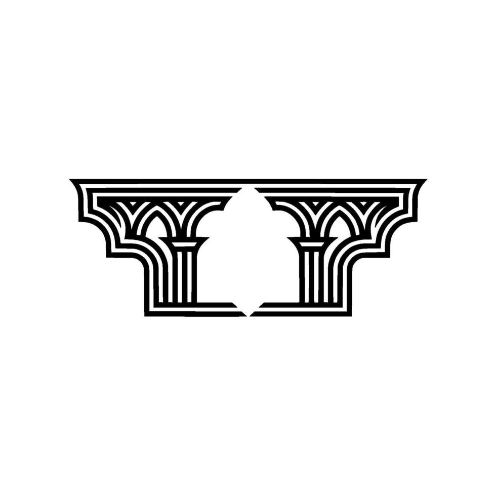 Geometric Archway, Art Deco , Minimalist Emblem, Lineart vector