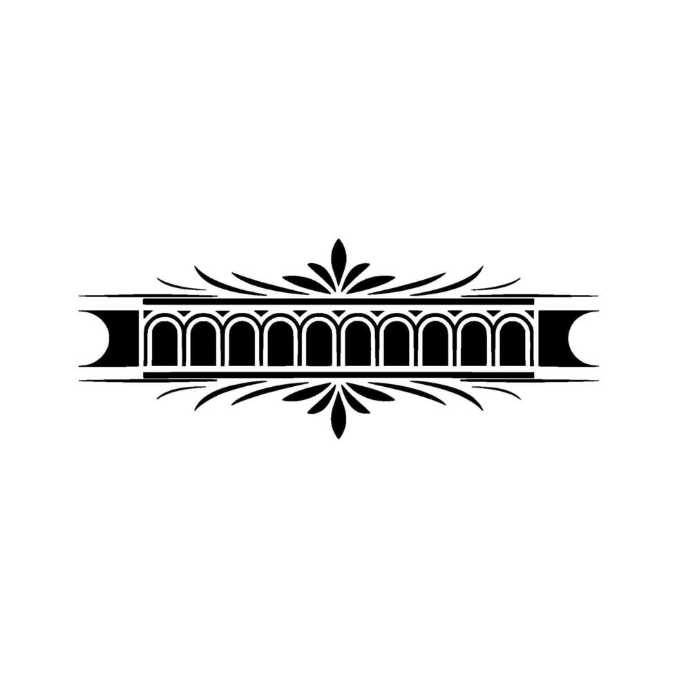Elegant Black Decorative Border, Vintage Style, Flourish vector
