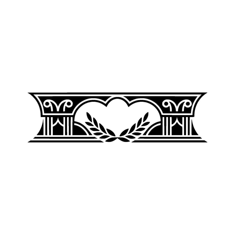 Art Deco Laurel Ornament, Elegant Border vector