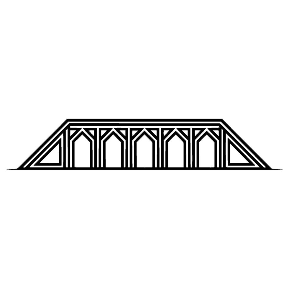 Geometric Bridge Silhouette, Minimalist, Lineart vector