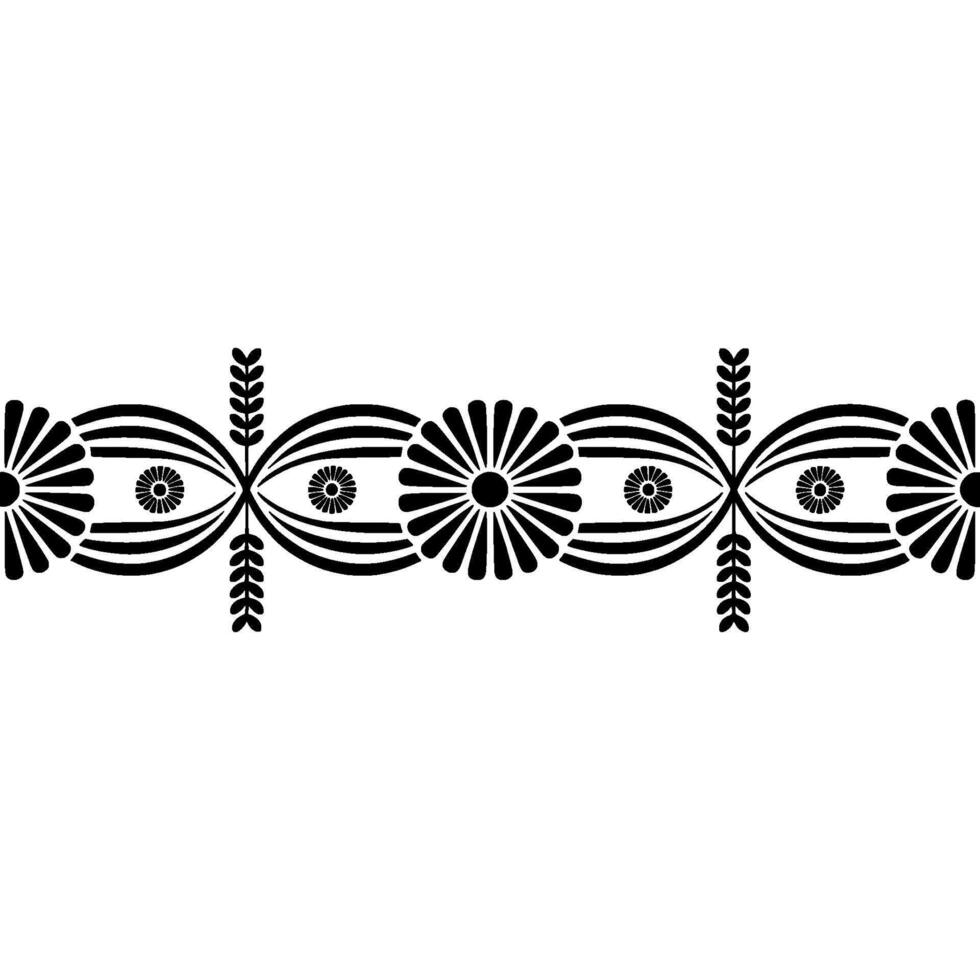 Geometric Tribal Border, Stylized Black Pattern vector