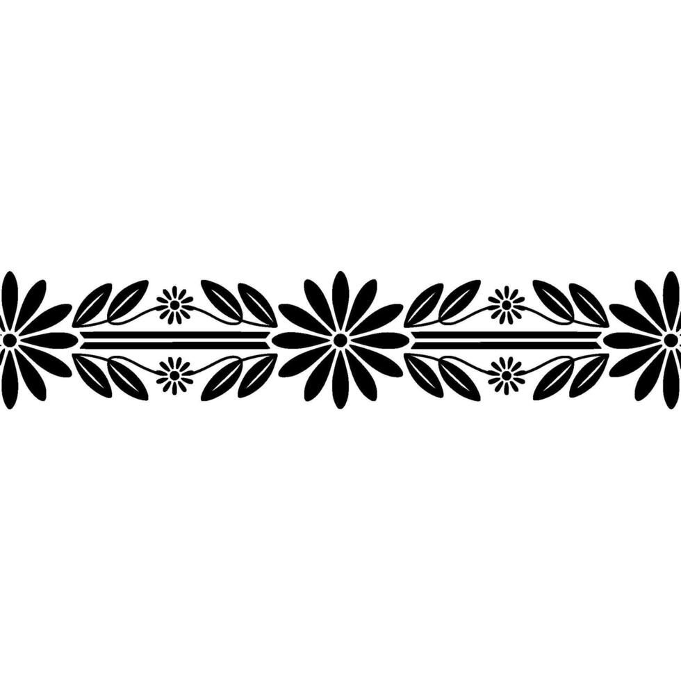 Stylized Floral Border, Vintage , Elegant Divider vector