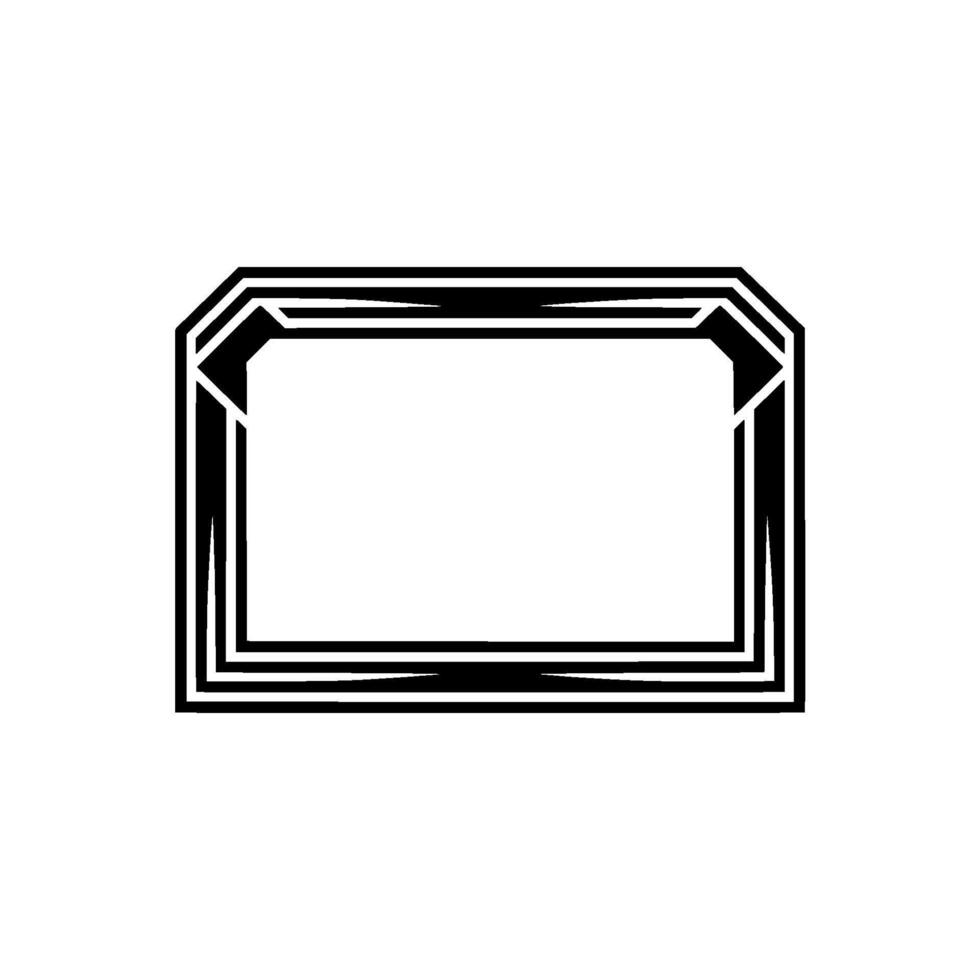 Geometric Deco Frame, Subtle Gradient, Elegant Outline vector