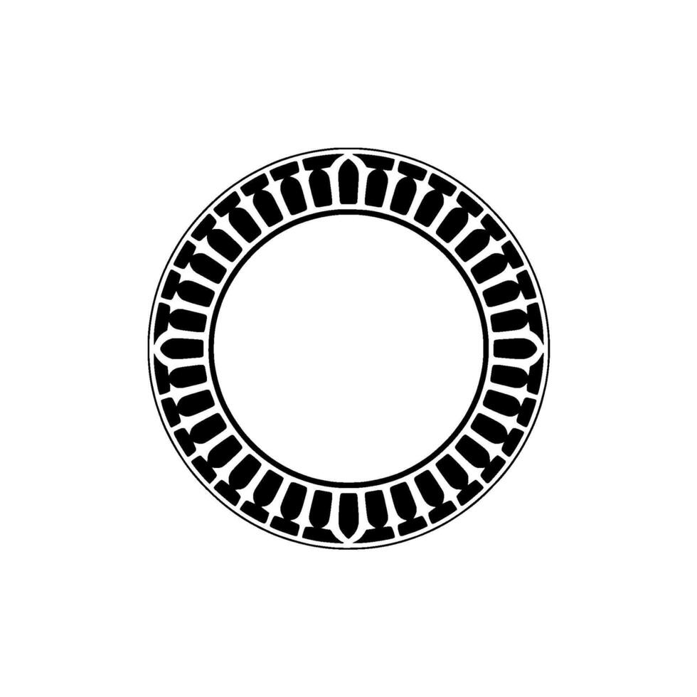 Geometric Circle Frame, Stylized Tribal Motif - Pattern vector