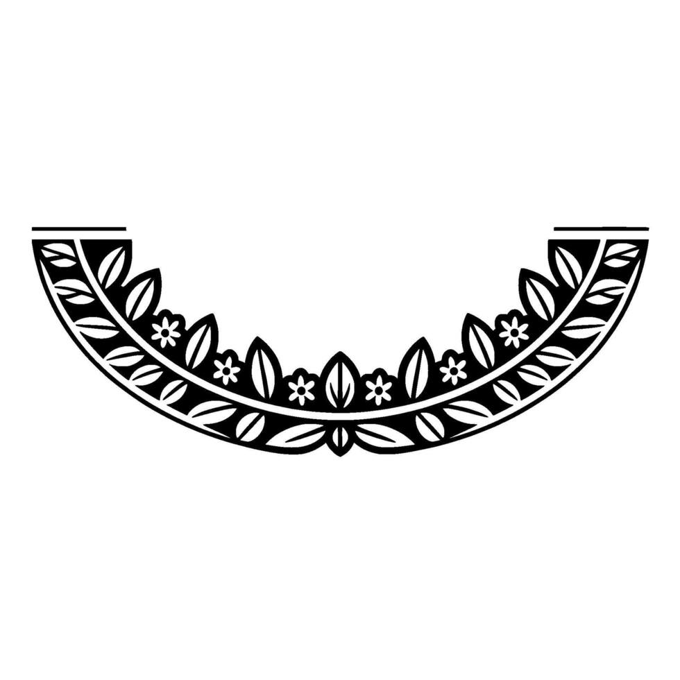 Stylized Leaf and Floral Border, Minimalist vector