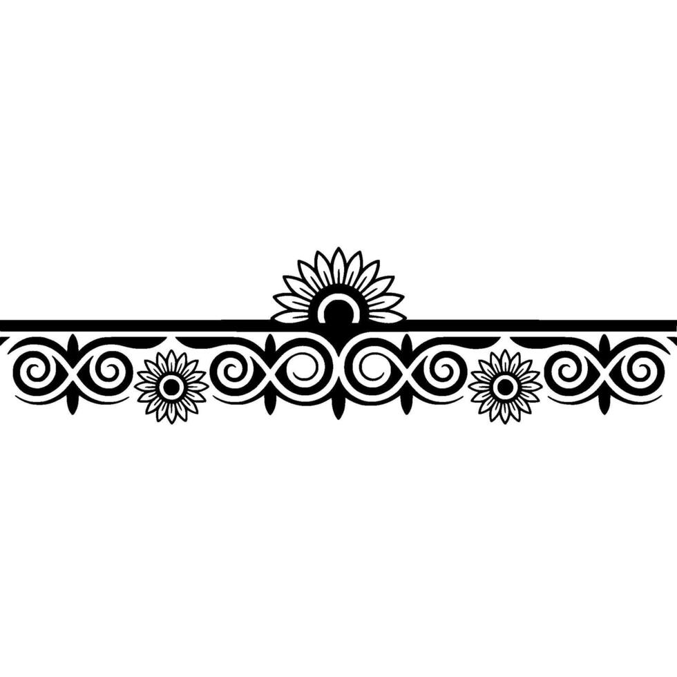 Elegant Floral Border, Vintage , Decorative Element - Header vector