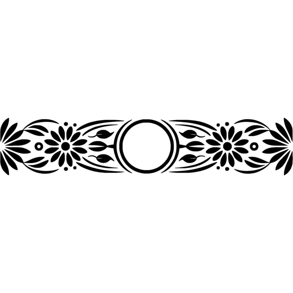 Elegant Floral Border, Vintage Element, Divider vector