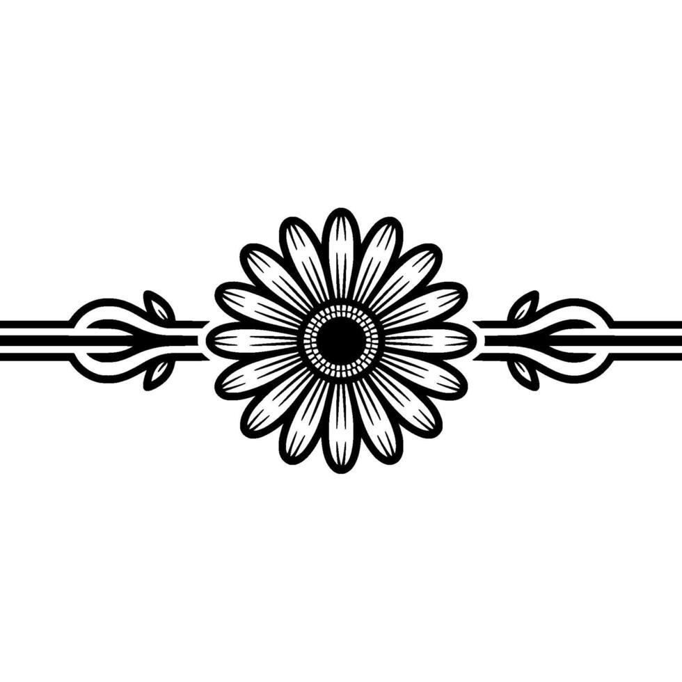 Elegant Floral Border, Vintage , Decorative Element - Daisy vector