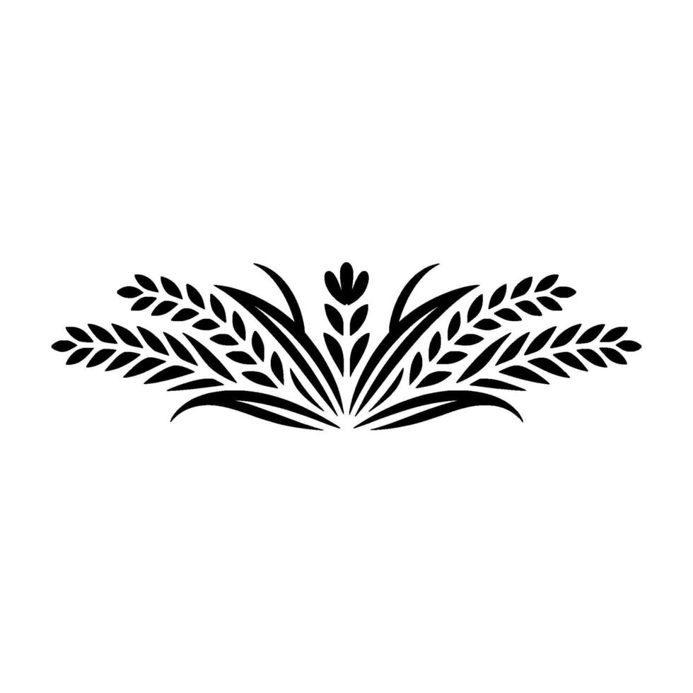 Stylized Wheat Silhouette, Elegant Border vector