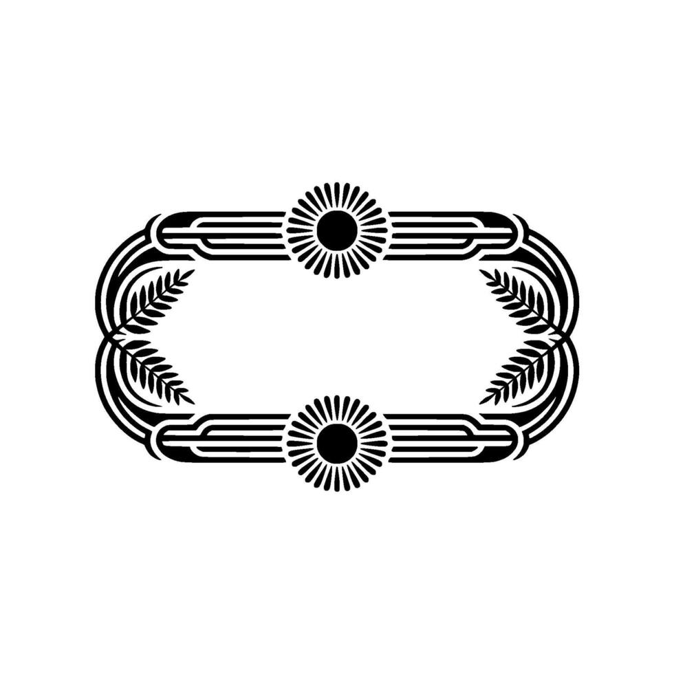 Art Deco Frame, Stylized Sunburst, Elegant Border, Artdeco vector