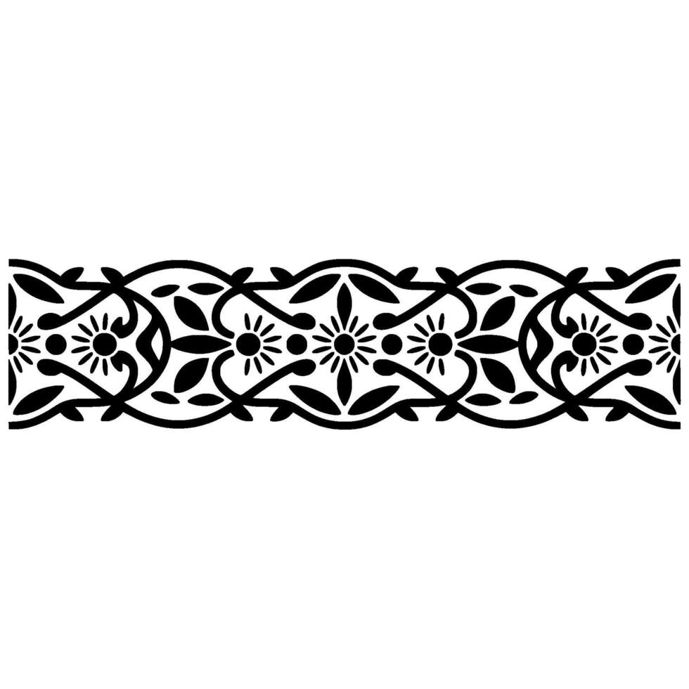 Intricate Floral Border, Vintage , Elegant Ornamentation - Pattern vector