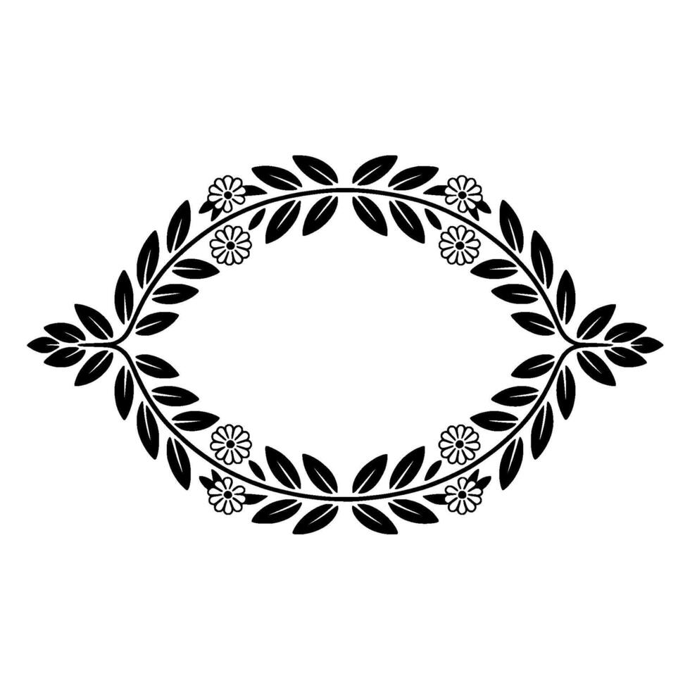 Elegant Floral Wreath Border, Vintage, Laurel vector