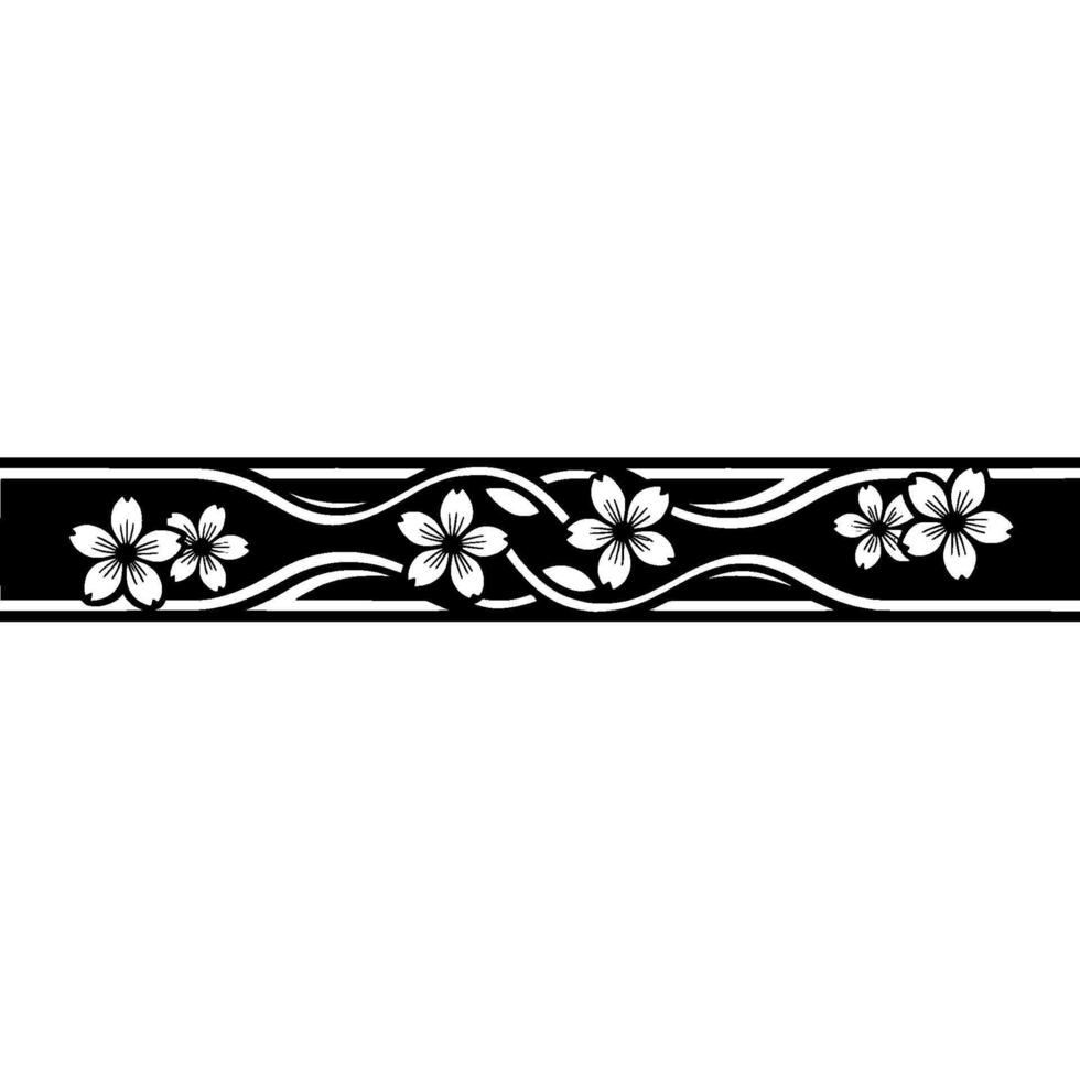 Elegant Japanese Sakura Border, Minimalist vector