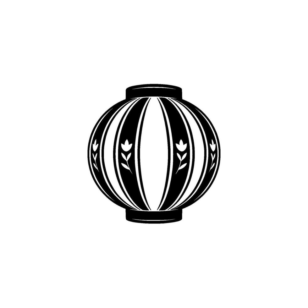 Stylized Japanese Lantern Emblem, Minimalist, Silhouette vector