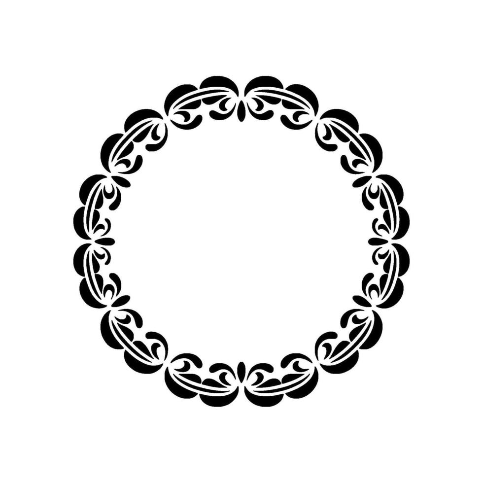 Intricate Black Floral Border, Elegant , Circular Motif vector