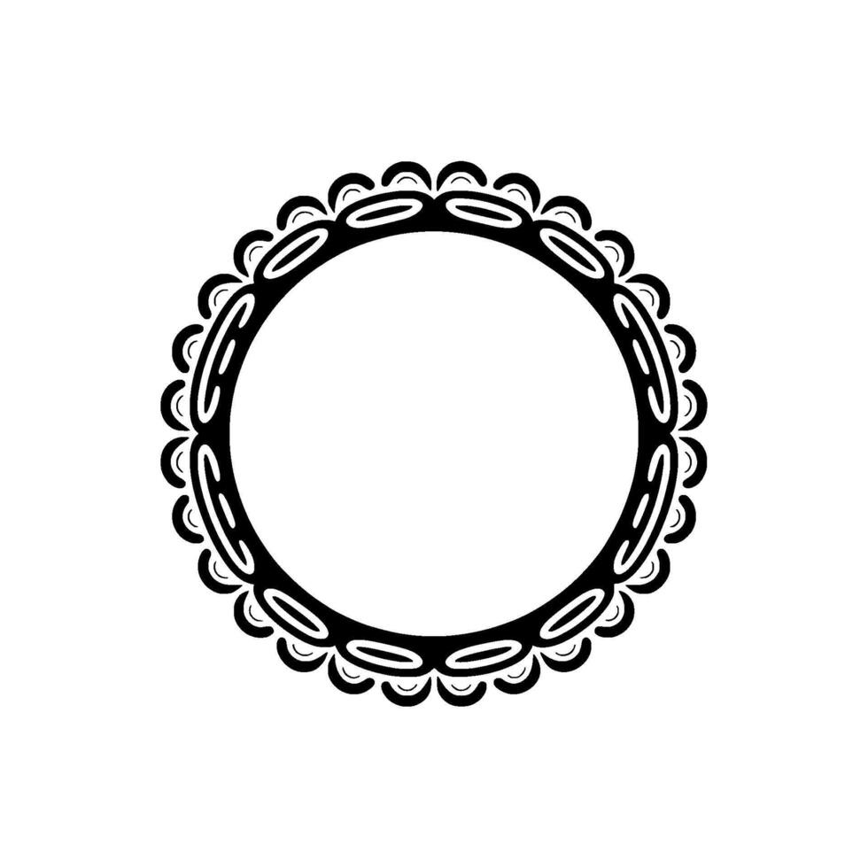 Intricate Tribal Circle Frame, Minimalist, Pattern vector