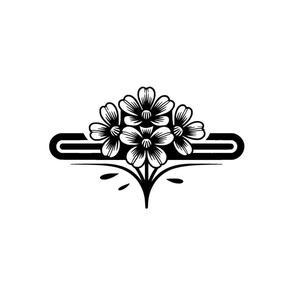 Floral Emblem, Vintage Botanical Illustration vector