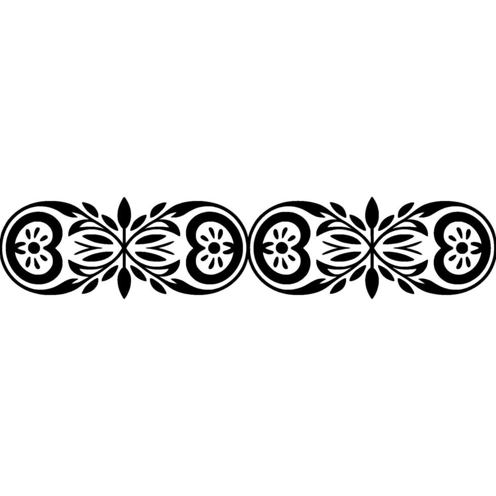 Intricate Floral Border, Vintage , Decorative Element, Lineart vector