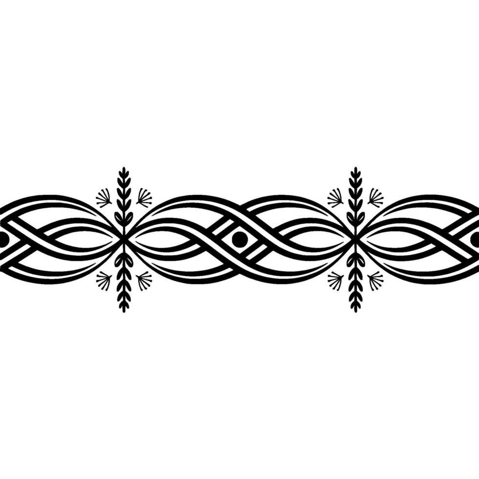 Intricate Celtic Border, Elegant Swirls, Decorative Element vector