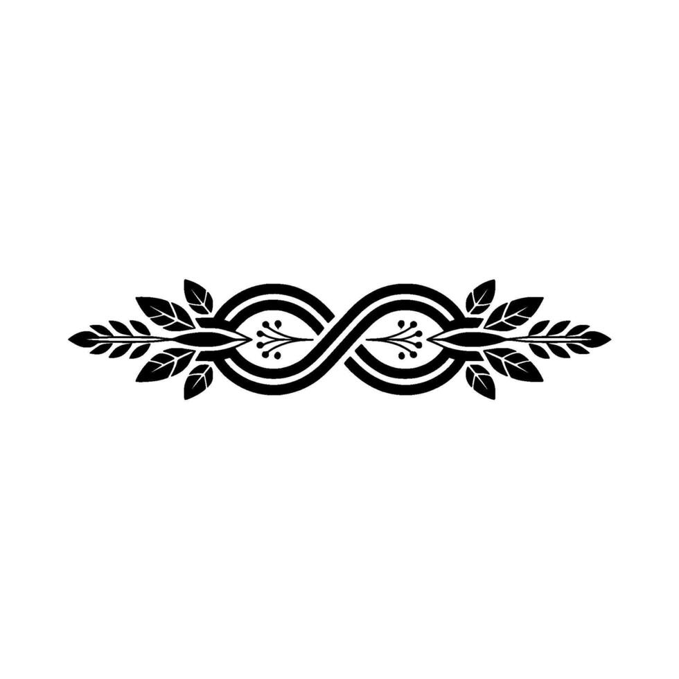Elegant Botanical Divider, Vintage Style, Scroll vector