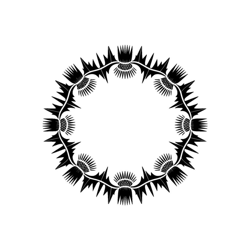 Geometric Thistle Border, Minimalist vector