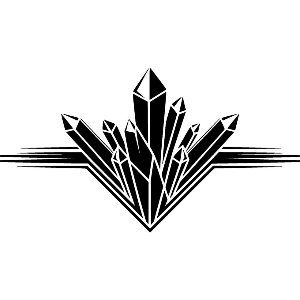 Geometric Crystal Formation, Minimalist Emblem vector