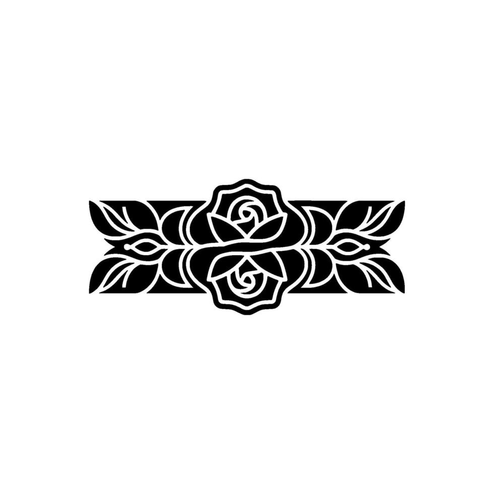 Elegant Floral Border, Stylized Rose vector