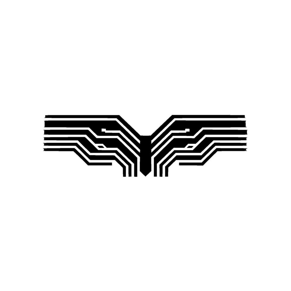 Circuit Wing Futuristic Emblem, Digital Ascent vector