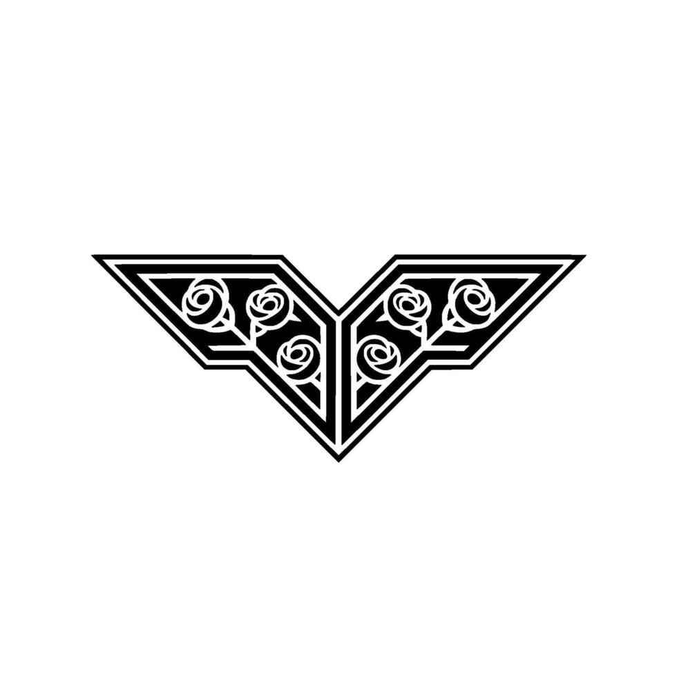 Geometric Rose Emblem, Vintage Elegance vector