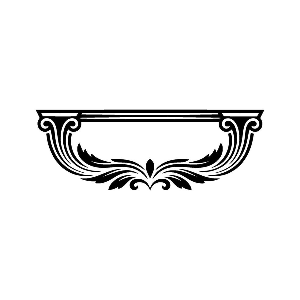 Elegant Classical Ornament, Detailed Black vector