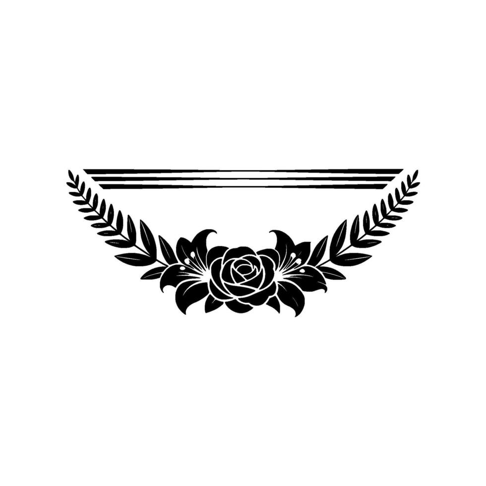 Elegant Floral Emblem, Vintage , Minimalist Illustration vector