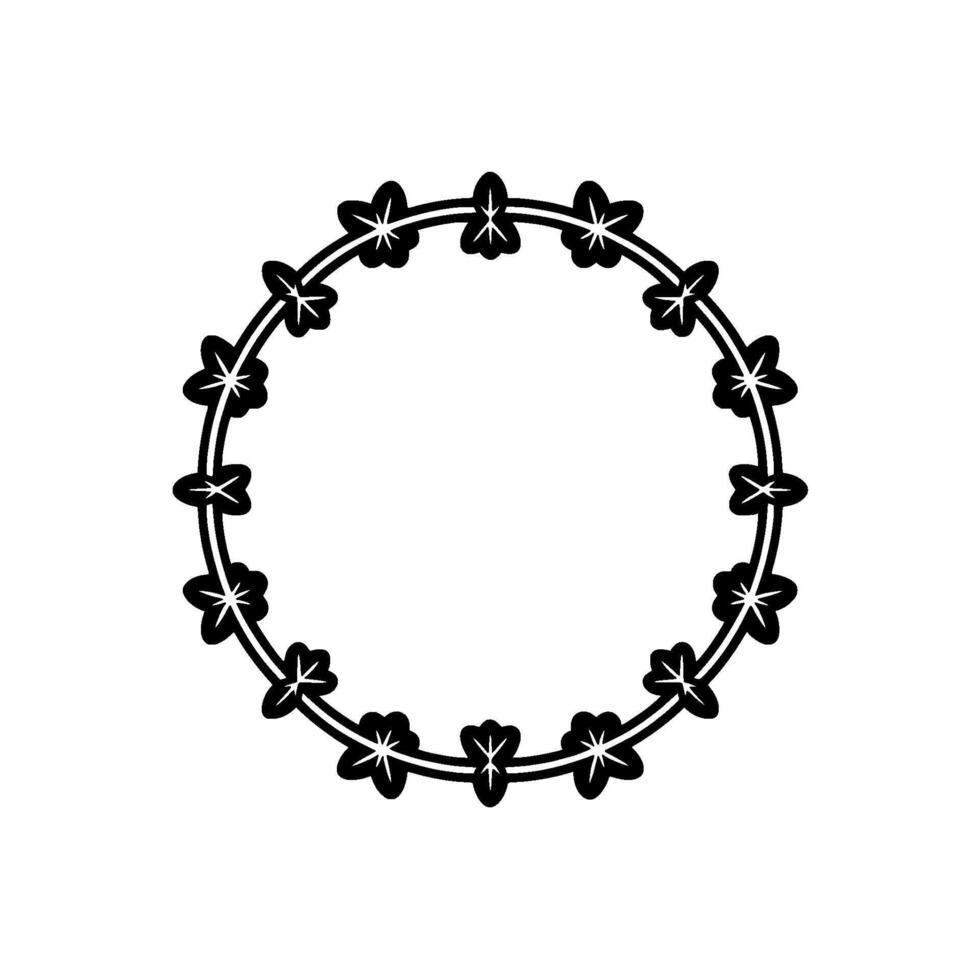 Floral Circle Frame, Minimalist , Elegant Border vector