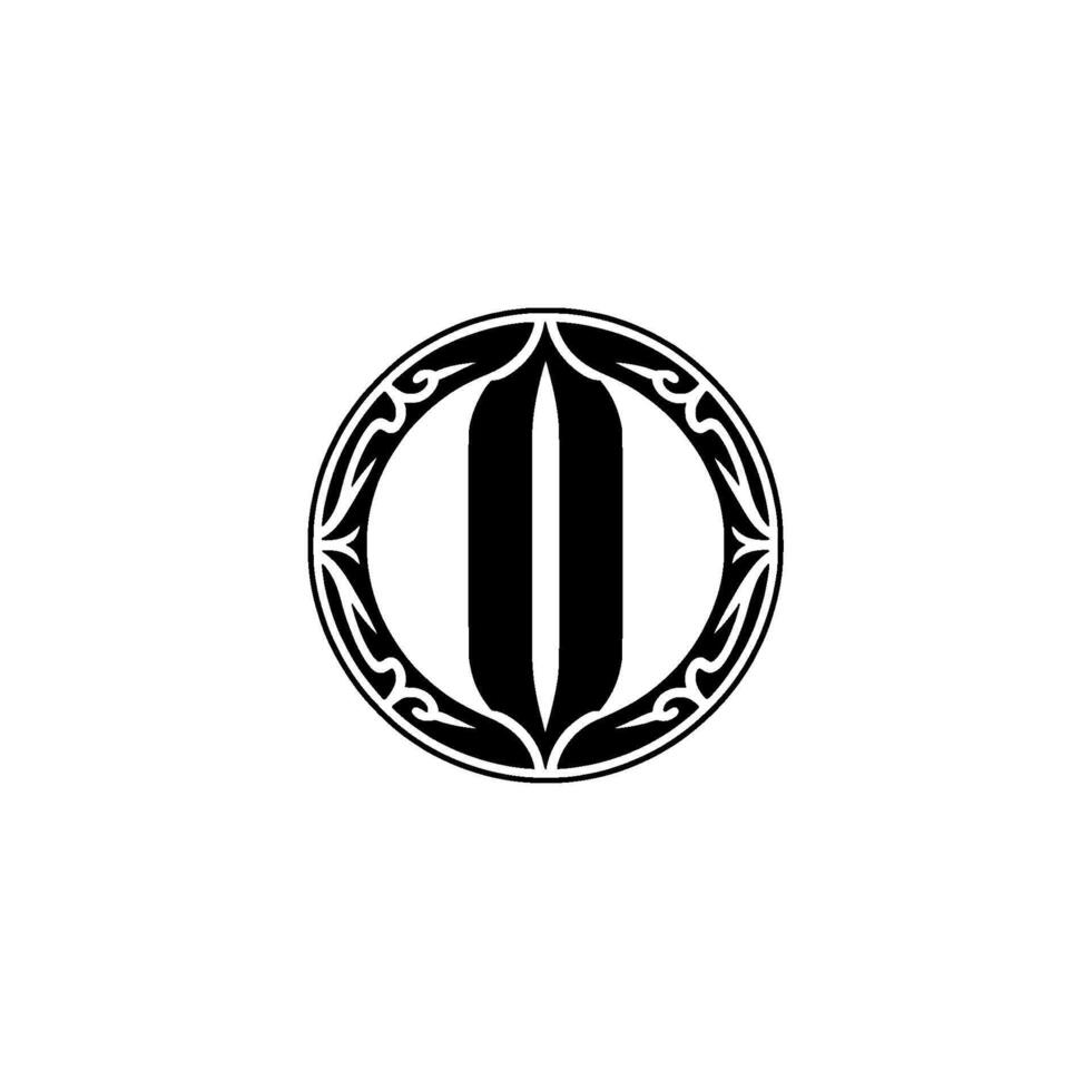 Ornate Circular Emblem, Vintage Tribal vector
