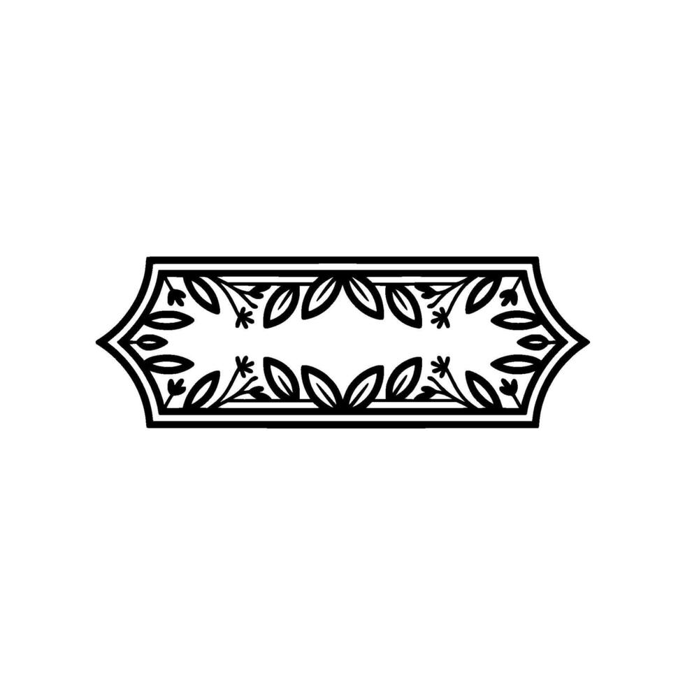 Elegant Botanical Border, Vintage Style, Scroll vector
