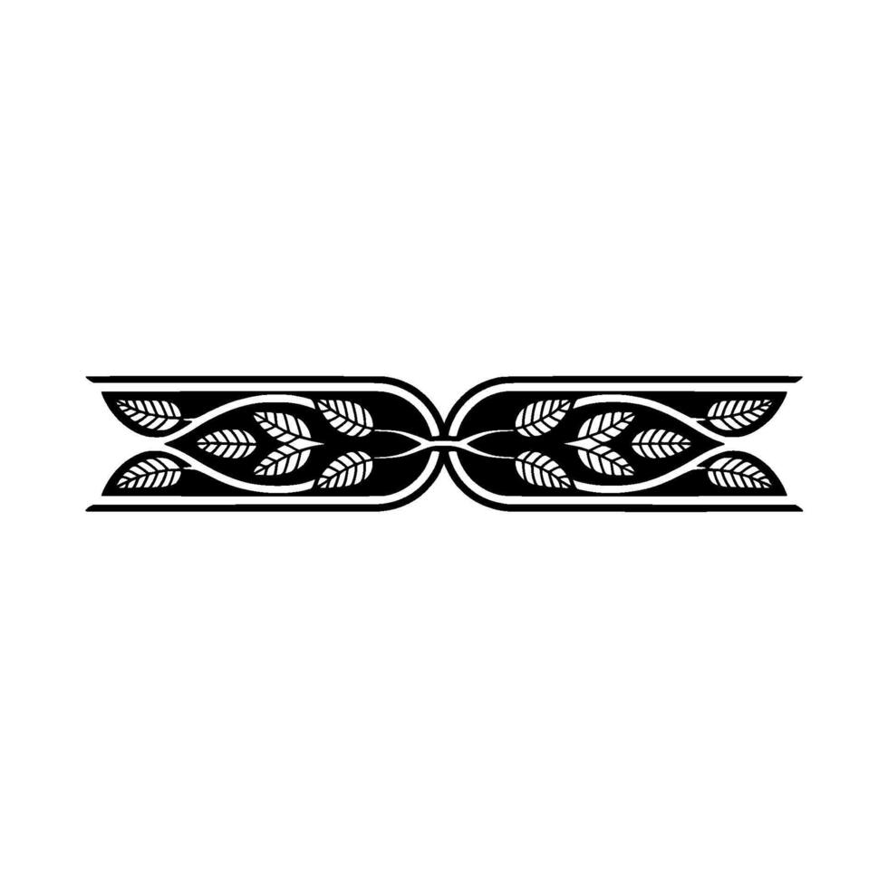 Stylized Leaf Border, Elegant Element vector