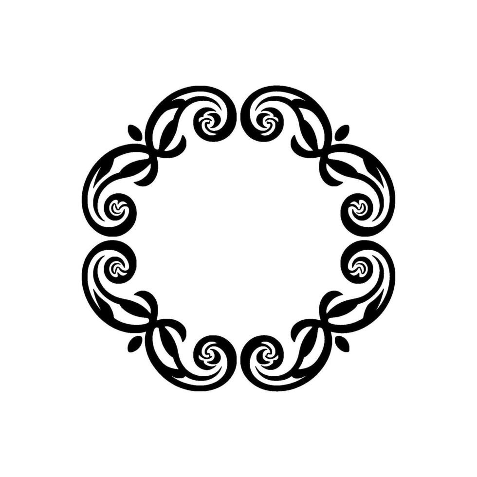 Intricate Black Floral Border, Elegant Element - Ornamental vector
