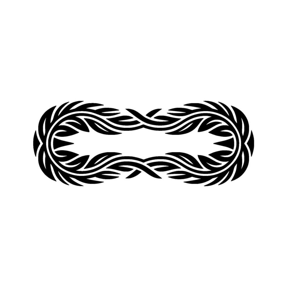 Intricate Wreath Border, Minimalist , Black White vector