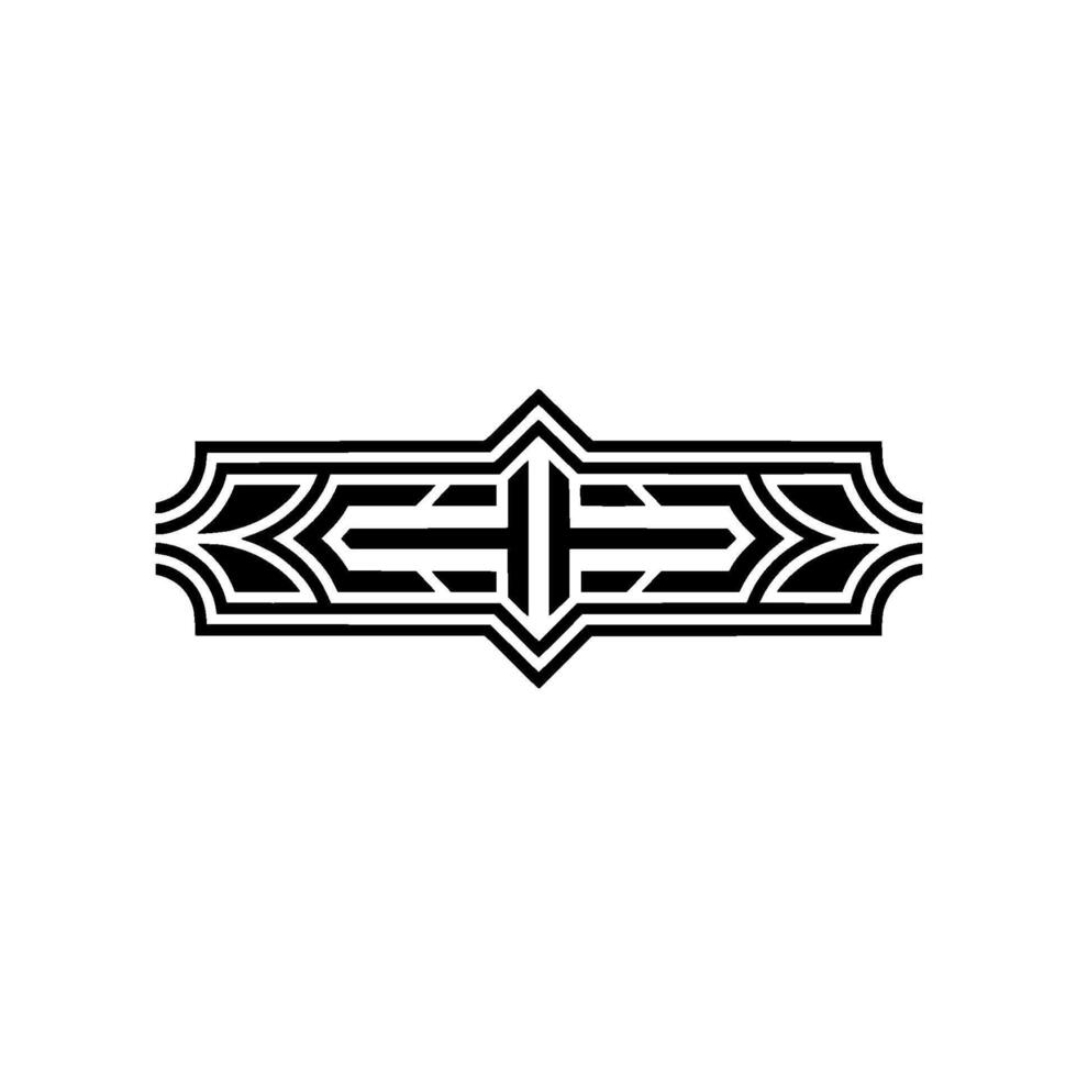 Geometric Deco Emblem, Streamlined, Stylized vector