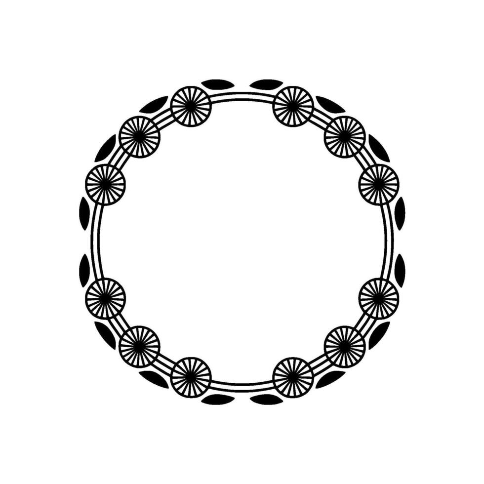 Geometric Wheel Frame, Minimalist , Circular Motif vector