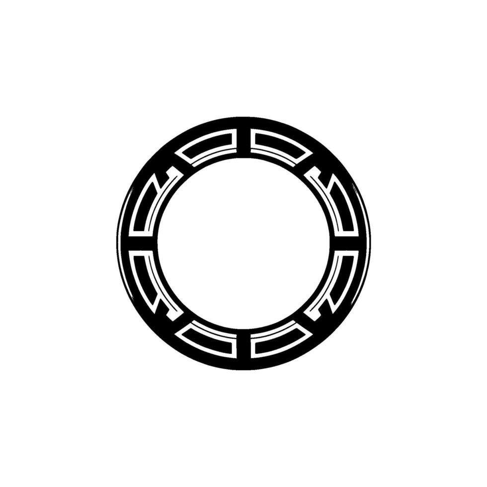 Geometric Circle Emblem, Minimalist , Modern, Monochrome vector