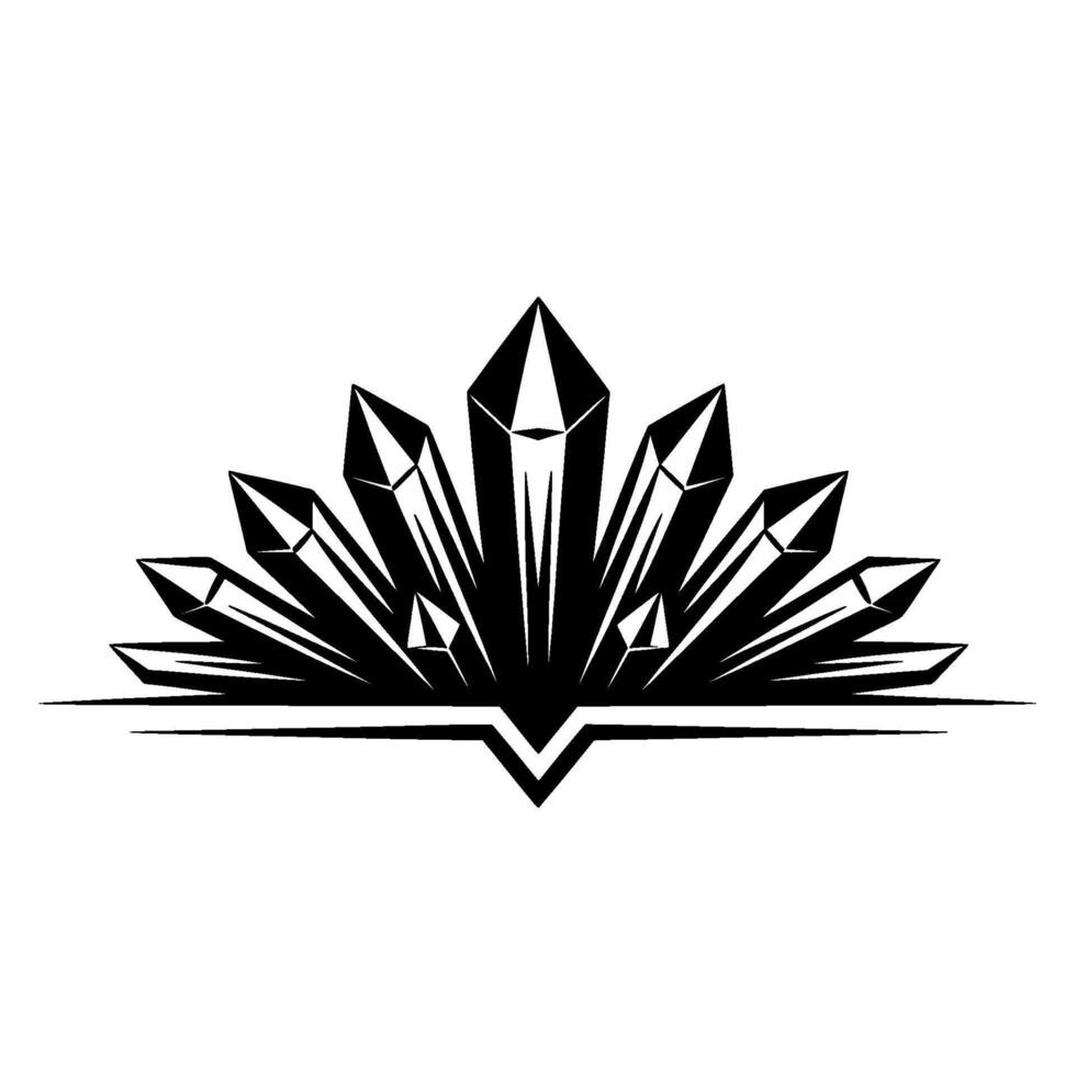 Geometric Crystal Burst Minimalist Emblem vector