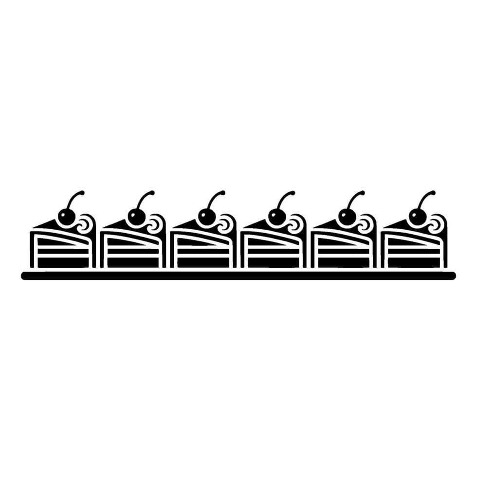 Sweet Celebration Stylized Cake Slice Row vector