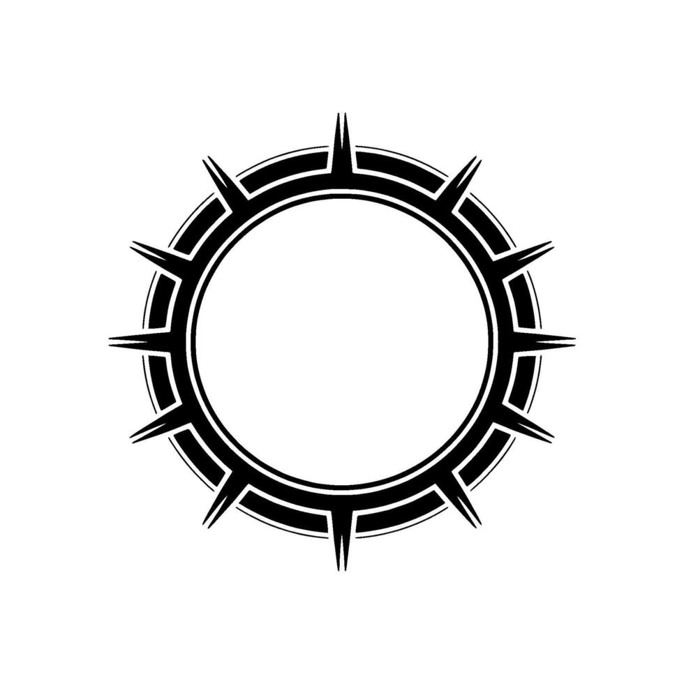 Geometric Tribal Circle, Dark Silhouette, Minimalist, Abstract vector