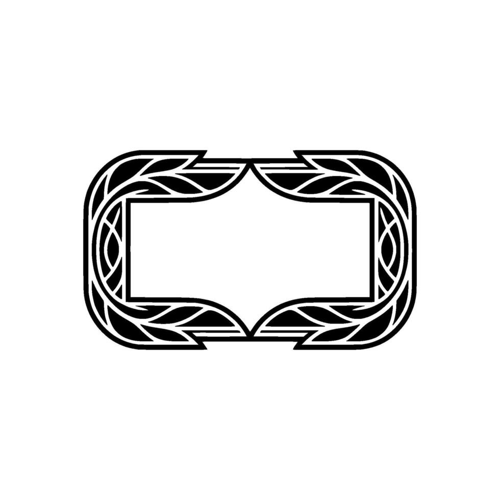 Geometric Celtic Frame, Black White, Vintage Elegance vector